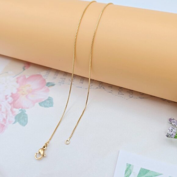Delicate Rose Gold Plated Chain Necklace with Fine Link Design, XPNL0063 - Picture 8 of 12